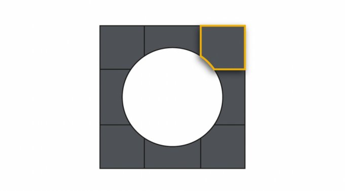 Single tile impact protection EPDM, corner piece "grey"